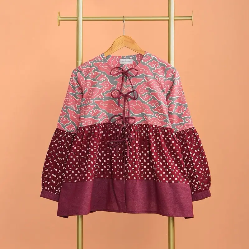 Atasan/Cardigan Wanita Batik A1149 SALWA Maroon