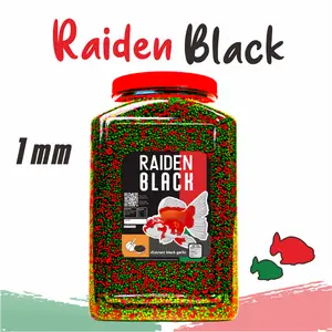 Ikanesia - Pakan Pelet Makanan Ikan Mas Koki Raiden Black Bawang Hitam [TOPLES MEGA SIZE & REFILL 1KG]