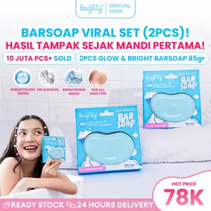 [READY STOCK] 2 Pcs Brighty Glow & Bright Bar Soap Sabun Mandi Pemutih badan sabun pencerah sabun whieting whitening soap