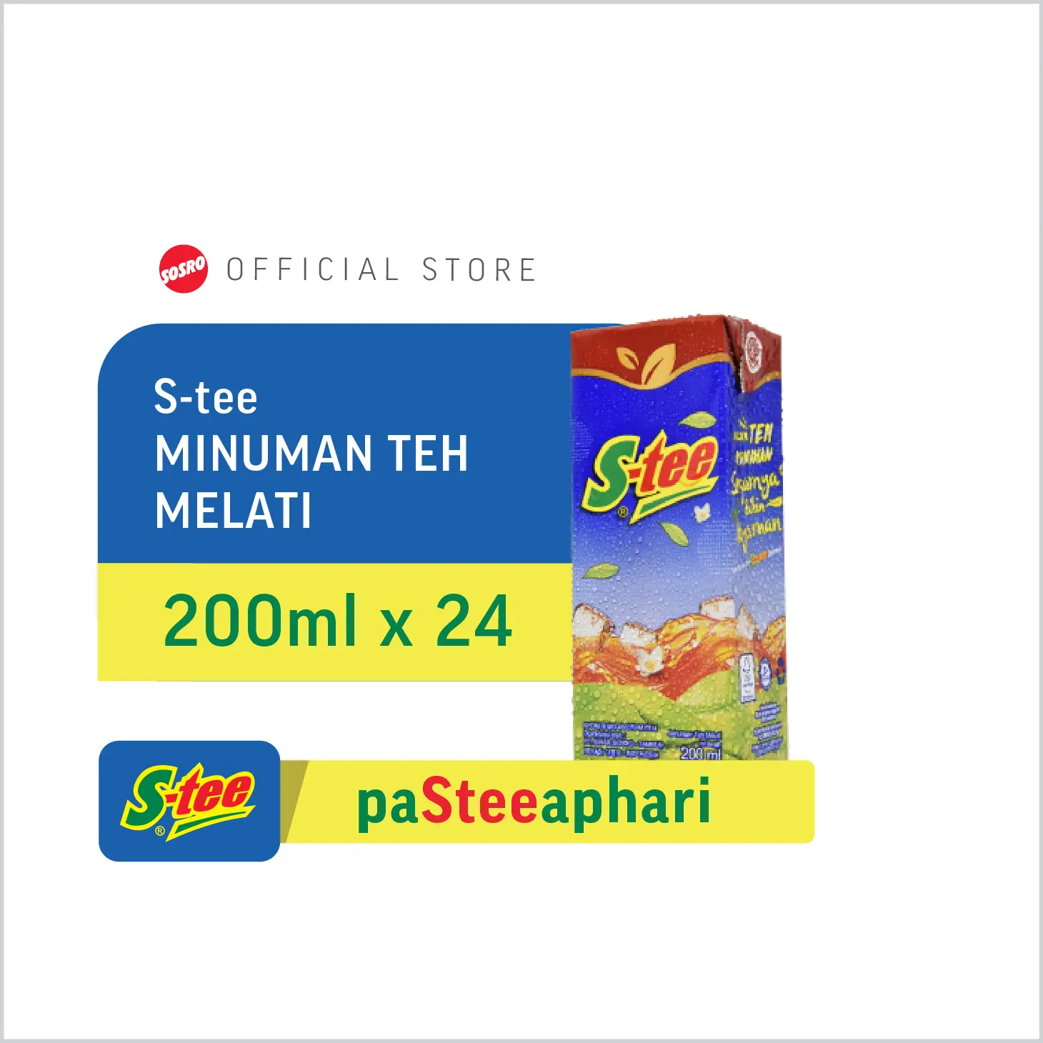 S-tee Kotak Teh Melati 200 ml x 24 pcs , kemasan karton isi 24