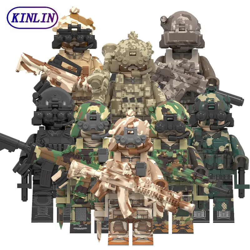 World Special Forces Action Figures Building Block Toys Special Air Service KSK Alpha Wild Child Special Forces Snow Leopard Commando Navy Seal Building Blocks Toys