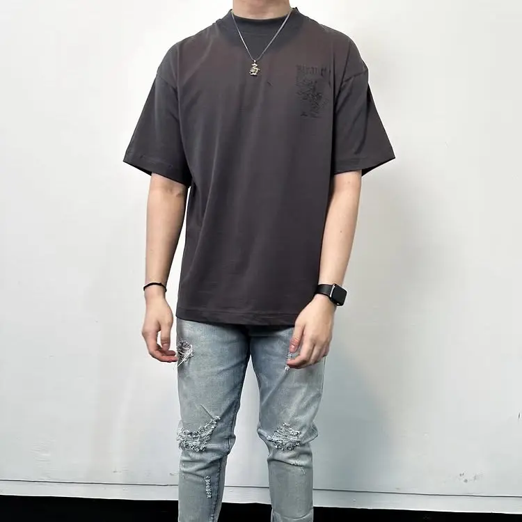 Branche Oversize Boxy Tshirt Devil Cherub Dark Grey 4