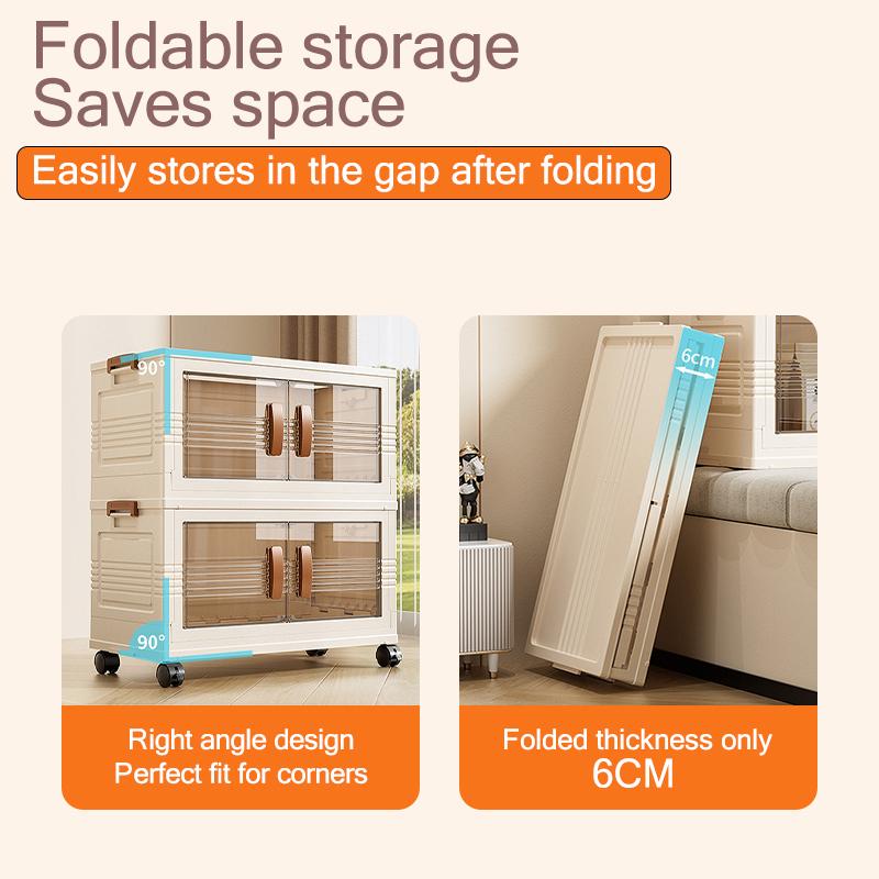 3-5 floors Folding Storage Box Cupboards Cabinets Transparent Double Door home storage 6