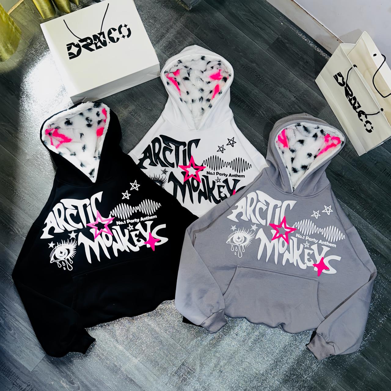 PARTY ANTHEM Hoodie BOXY Sablon Foaming Timbul dan Sherva motip dengan bahan Premium