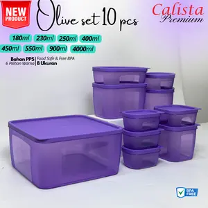SET TOPLES CALISTA OLIVE 10 PCS – FOOD KONTAINER PREMIUM VARIAN 8 UKURAN UNTUK PENYIMPANAN MAKANAN