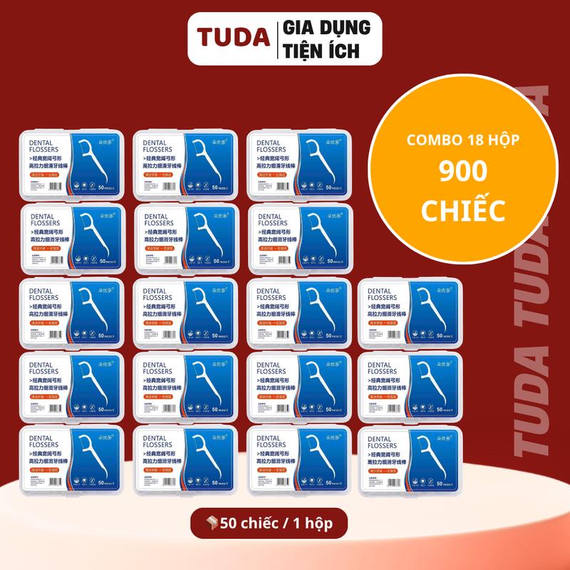 Combo 18 Hộp 900 Chiếc Tăm Chỉ Nha Khoa Xỉa Răng, Vệ Sinh Sạch Sẽ Kẽ Răng Chân…