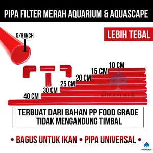Pipa Merah Undergravel Filter Aquarium Pipa 5/8 Universal aquascape 10CM / 15 CM / 20CM / 30CM / 40CM / 50 CM