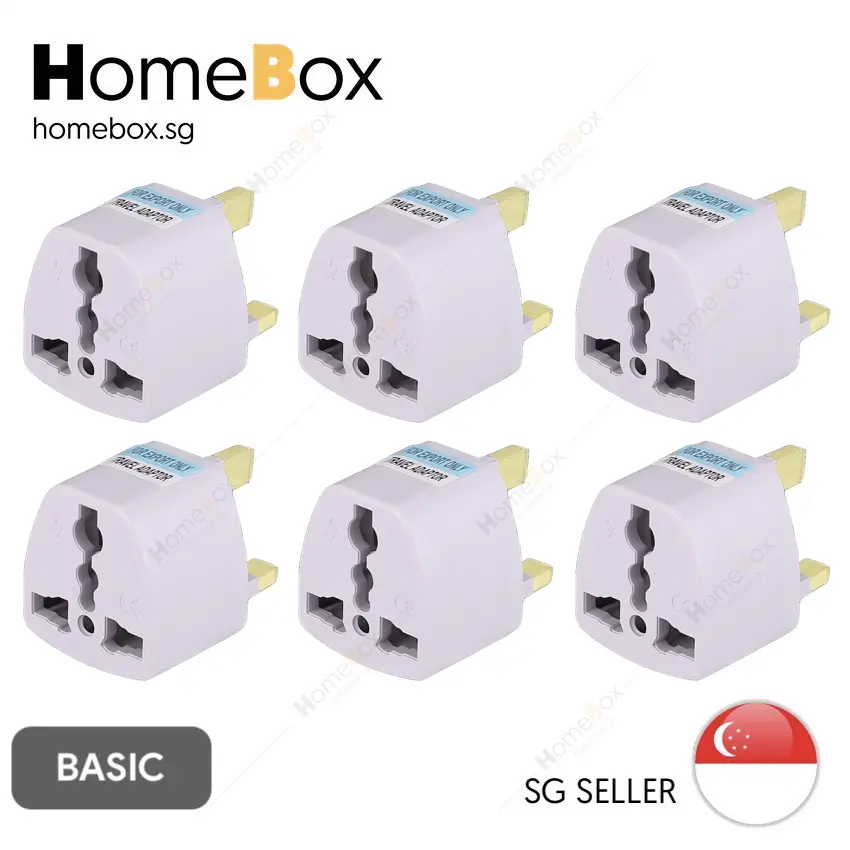 [Homebox] 6Pcs UK 3 Pin Plug Universal Adapter Travel Adapter, Universal Wall Plug Adapter, 3 Pin Plug Power Converter
