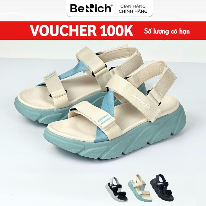 Giày Sandal Quai Chéo Nam Nữ Đi Học Unisex BeRich BE578 Đế Cao 5cm Siêu Nhẹ Êm Bền
