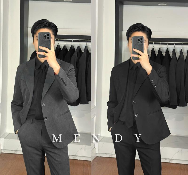 Cả bộ blazer vest nam cao cấp chất liệu cotton amos áo vest nam bộ vest nam blazer nam Menswear Quần Pants suit trousers namđẹp