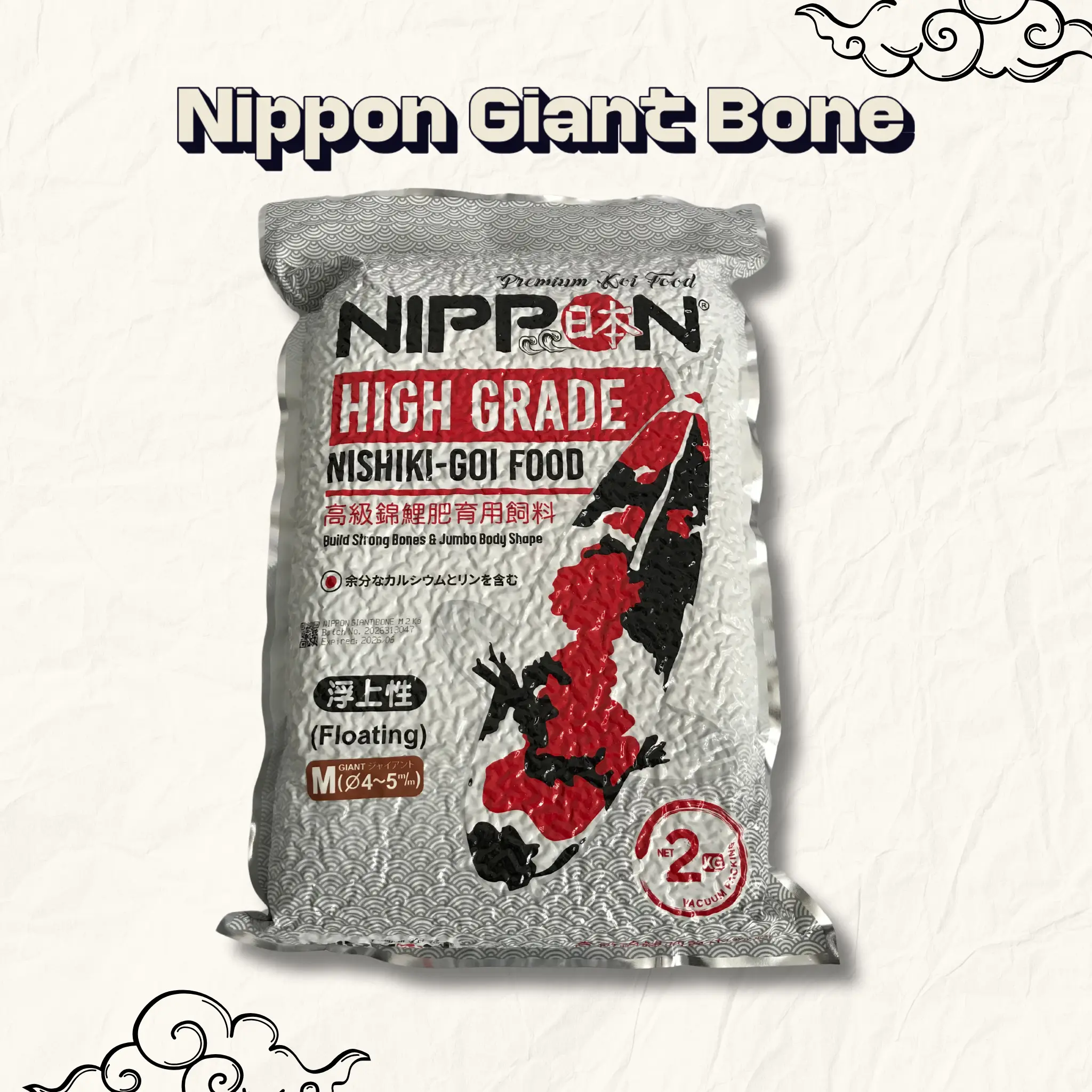 NIppon Giant Bone 2 Kg - M/L - Pakan Koi Import Premium