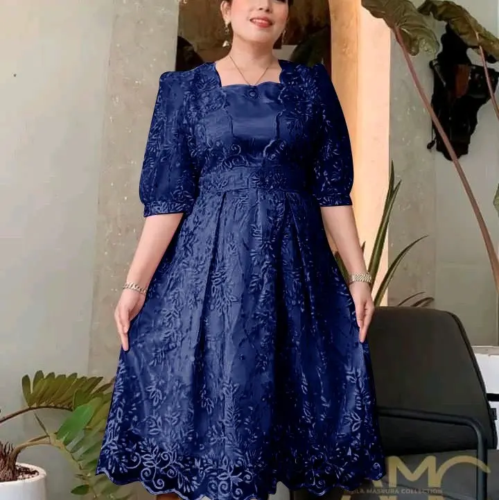 TP89 Dres Mewah Taliana 89z4 Gaun wanita modis simple anggun cantik cocok untuk pesta, natalan, kondangan Formal Tile Satin Brokat 3