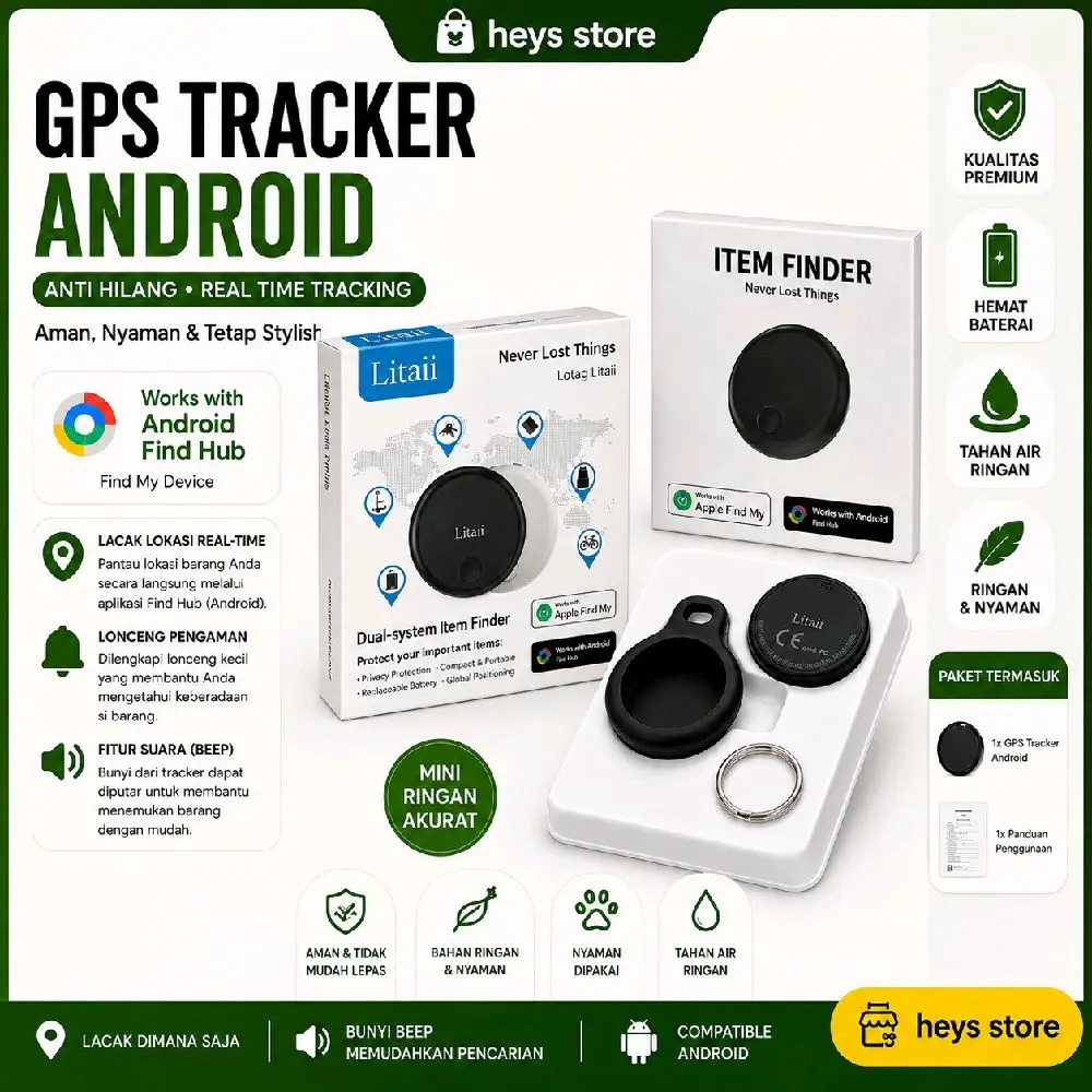 GPS Smart Tracker Android & iOS Pelacak Akurat Tahan Air Nyaman & Aman dengan Fitur Real Time Tracking dan Beeper