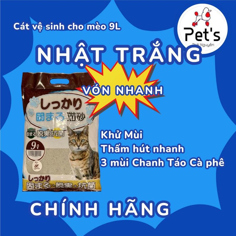 Cát đất sét nhật trắng 9L dành cho thú cưng chó mèo