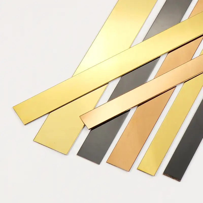 List Mirror Meteran 12mm & 15mm Gold Silver Ceiling Edge Strip Mirror Living Room Office Decoration Stainless SS201 Steel Flat Decorative Lines Titanium Wall Stcker Waterproof Mendunia 1