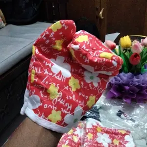 (Praktis) Sarung Tangan Oven Sarung Tangan Anti Panas Pelindung Tangan Memasak Kitchen Bahan Kain