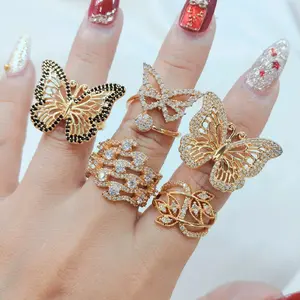 CINCIN DEWASA ROSEGOLD KUPU PERHIASAN WANITA  JEWELLERY-GUDANGPERHIASAN887 Rings Asesoris Permata Emas Putih