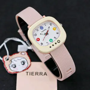 JAM TANGAN WANITA TIERRA BEAR RETRO TV 5378 JAM TANGAN FASHION ANALOG TALI RUBBER SILIKON TAHAN AIR 1 ATM Watches Hadiah