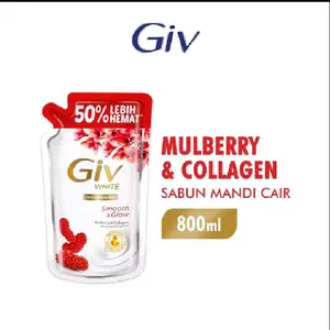GIV WHITE SABUN MANDI CAIR MULBERRY POUCH 800ML