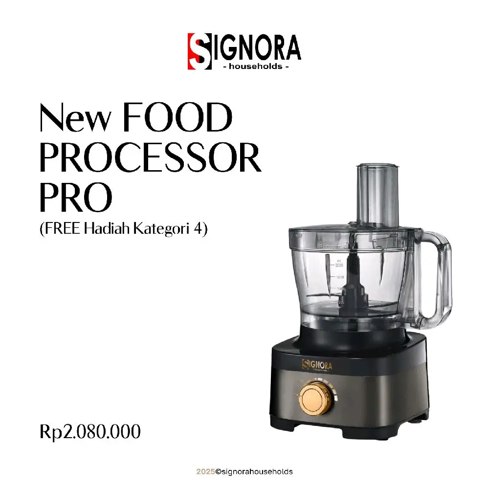 Food Processor Pro Non Cubic Cutter Signora Include Paking Kayu Berhadiah Langsung