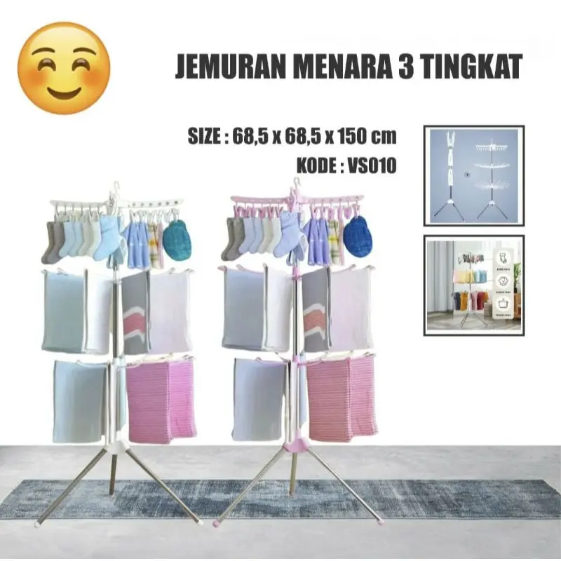 Jemuran Menara 3 Tingkat 10 Jari (10 Stick) 0