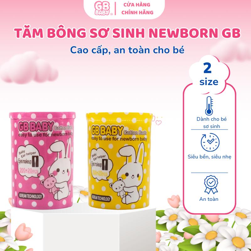 Tăm Bông Sơ Sinh Newborn Gbbaby, Bông Ngoáy Tai Cho Bé Sơ Sinh Siêu Nhỏ