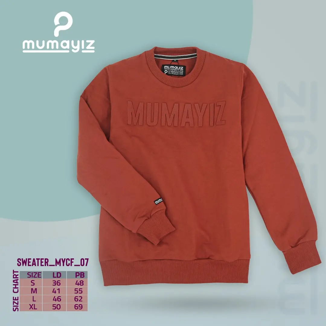 MUMAYIZ sweater crewneck flocking anak usia 4-15 tahun bahan beby terry
