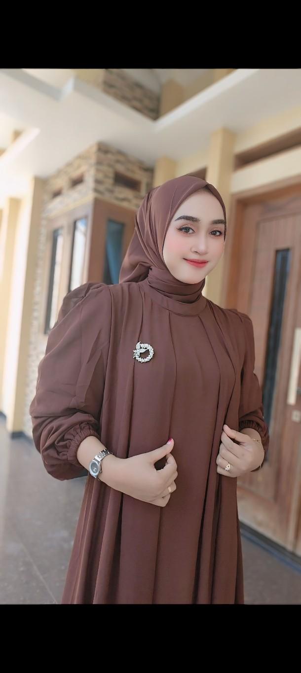 Delisha GAMIS SET HIJAB Segiempat  Bahan Ceruti Babydol
