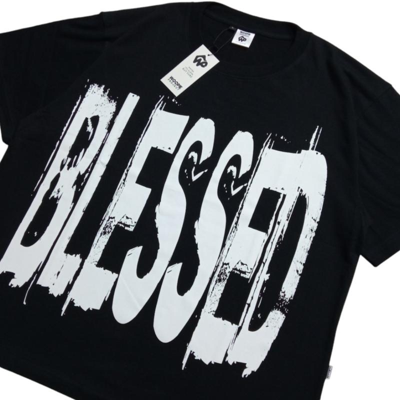 Baju Skena Boxy Fit Pria Wanita Dewasa Oversize BLESSED Vintage T-shirt Motif Keren Woopie Project Kaos Distro Cowok Katun 20s 200gsm Lembut Nyaman Sablon Platisol Printing 2