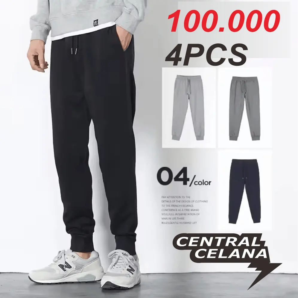 PAKET MURAH ISI 4 Pcs Celana Joger Panjang Unisex / Celana Training Olahraga Bahan Babytery Premium Tebal Lembut Dan Nyaman Menyerap Keringat