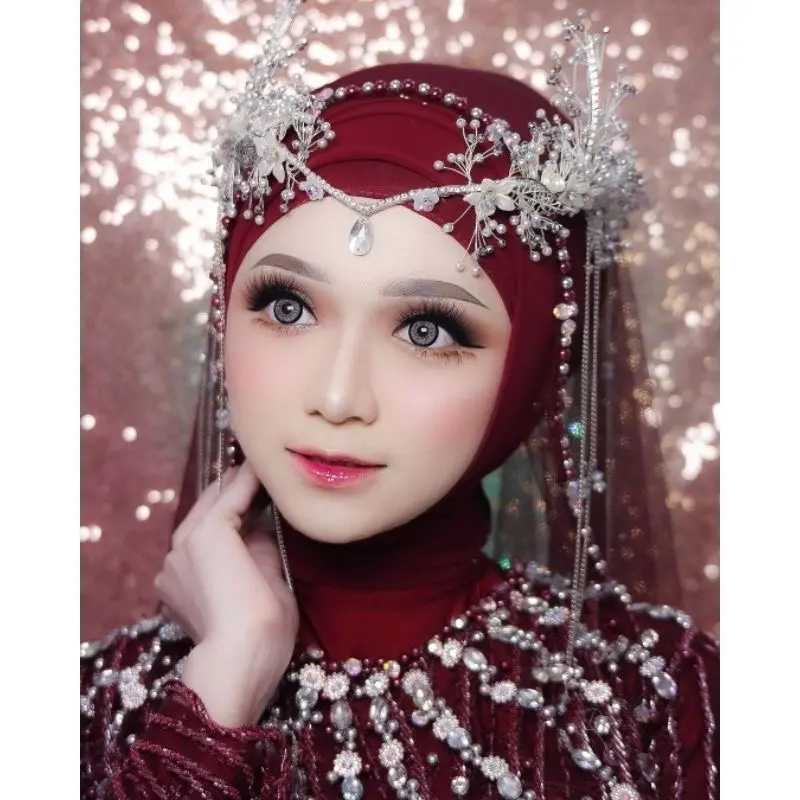 Haeymytha Bandana Wedding Mutiara Juntai / Crown Pengantin Murah / Headpiece