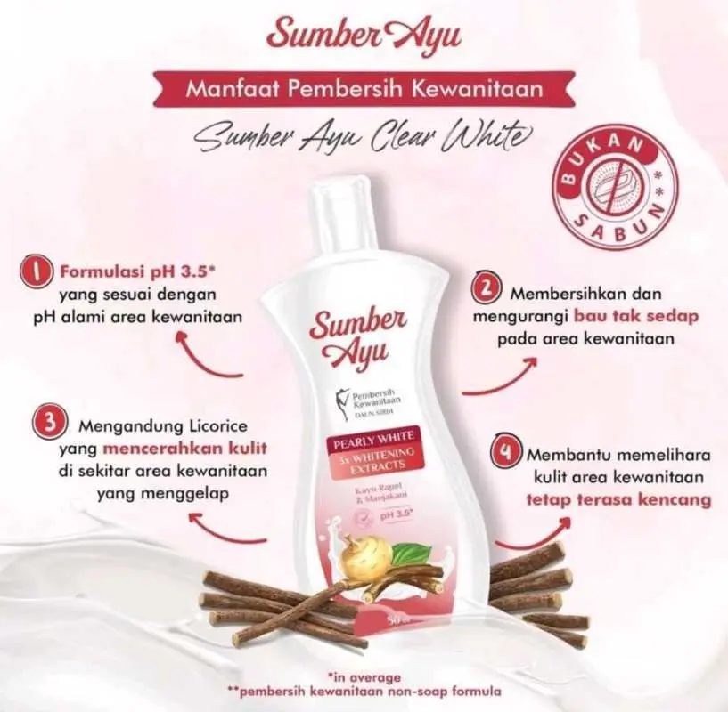 Sumber Ayu Pembersih Kewanitaan 50ml - Produk Utama untuk Pembersihan Kewanitaan Sehari-hari dengan Kapasitas 50ml dan Fungsi Membersihkan - Feminine