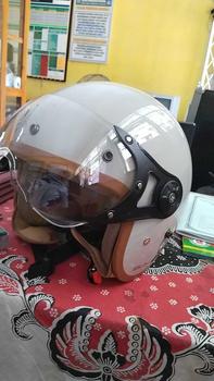 Product Review of HELM BOGO DEWASA KACA PILOT CLEAR MODEL HIJAB RETRO PRIA WANITA LIST BUSA COKLAT FULL LEHER SNI TERBARU MOTORCYCLE from i**m 1