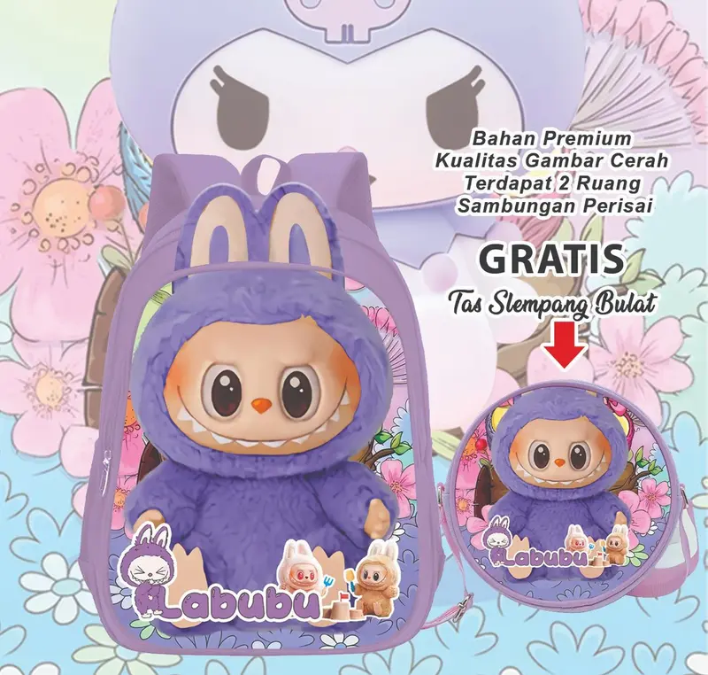 Tas Anak Tk labubu Tas Slempang/Ransel labubu Viral/Tas Sekolah labubu tk 2