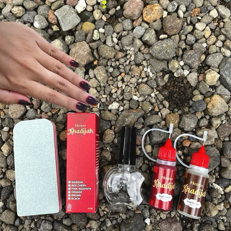 (Dapat 4pcs) Paket lengkap Ombre Henna Khadijah Nail Buffer Vitamin kuku 1