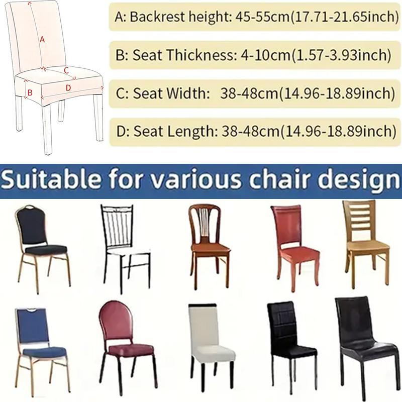 Geometric Pattern Chair Cover, 1/2/4/6 Counts Modern Simple Elastic Chair Slipcover, Dustproof Chair Protector for Home Dining Room Decor 1