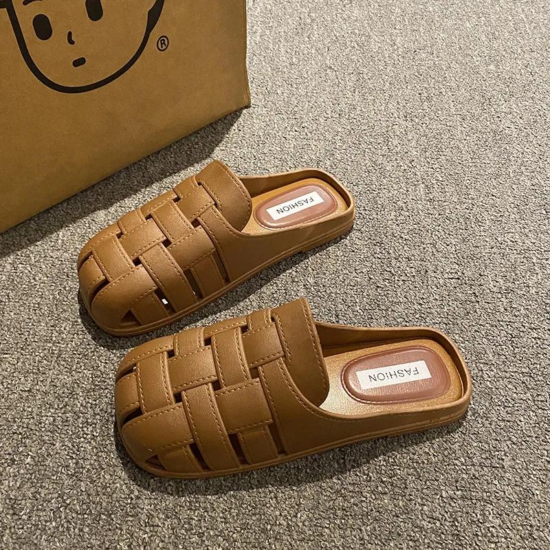 Dép Lê Mùa Hè, Kiểu Lười Cho Nữ, Quấn Ngón Chân, Kiểu La Mã, Dép Lười Đầu, Dễ Phối Đồ, Dép Thường Ngày Hàng Mới Về DéP GiàY