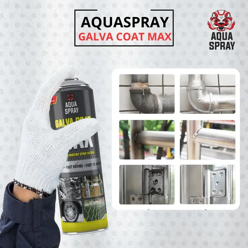 Aquaspray - Galva Coat Max - Cold Zinc Galvanizing Spray Hotdip - Cat Galvanis / Cat Anti Karat (1pcs) Besi Baja Seng 3