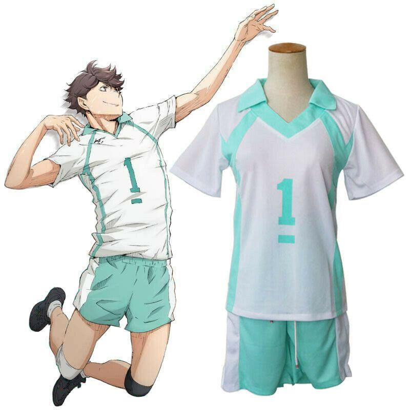 Trang Phục Đồng Phục Johsai Haikyuu Oikawa Aoba Tooru, Trang Phục Thể Thao Hóa Trang, Áo Thi Đấu Số 1 Nam Menswear 3