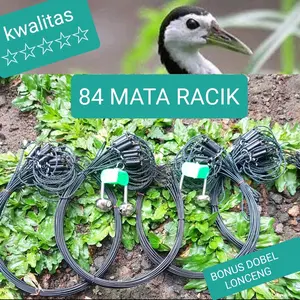 Jerat Racik gantung jebakan burung 4 gulung 84 mata 1 kali masuk jerat gax bisa keluar ruak ruak, Wak wak, belibis kareo ayam hutan Anti badai dan anti kusut