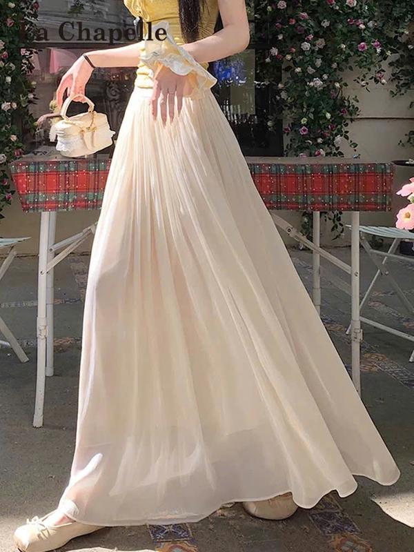  Chân váy tơ óng Bling Bling dài 90cm phong cách Hàn Quốc,Chân váy dài lụa tơ nhũ ánh 2 lớp nhẹ nhàng 