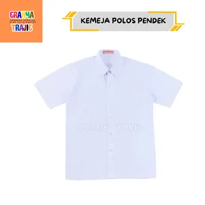 Seragam Sekolah Kemeja Pendek Putih Polos untuk Anak Laki-laki Perempuan SD SMP SMA Dewasa Kerja - Fashion, Baju