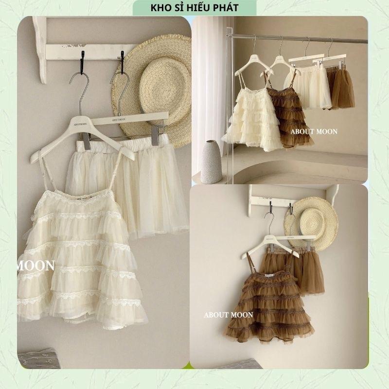 Set Áo Voan Tầng 2 Dây Phối Ren Chân Váy Xoè Xinh 2 Màu Sang Chảnh by Hp Size Sml Cho 40-60kg Chất Đẹp May Kĩ Tôn Dáng