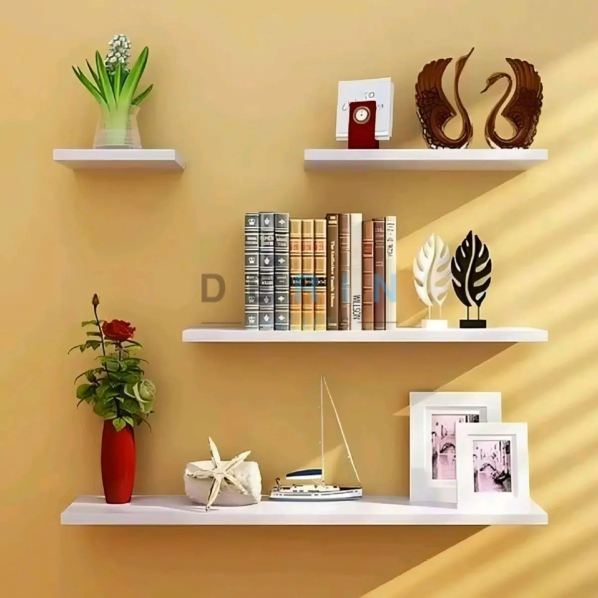 Rak Ambalan Dinding Dekorasi Ruangan Kamar Minimalis Hemat Tempat Furniture Kebutuhan Rumah