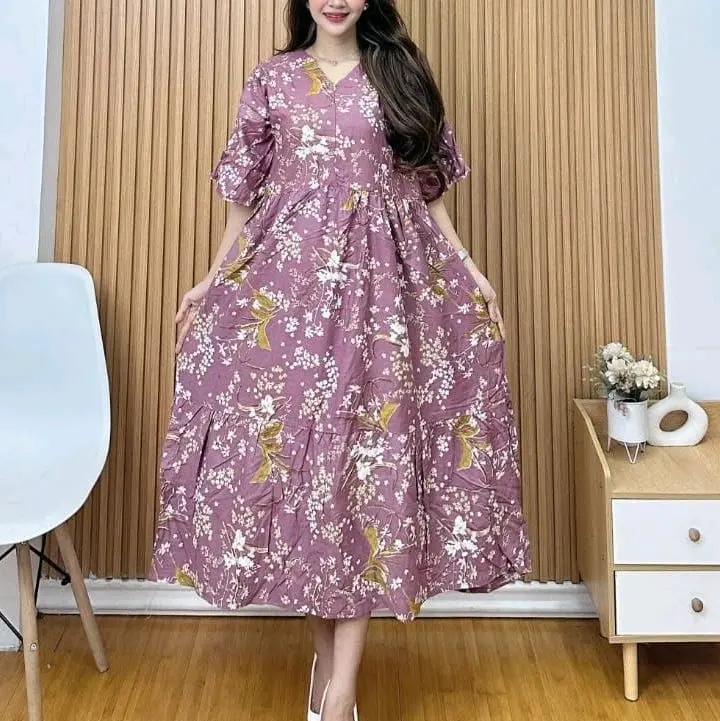 Delia dress Bunga/midi bunga