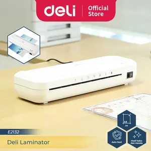 Deli Laminator Mesin Laminating A4 F4 70-100 MIC Laminasi Hot/Panas Dokumen Cepat Praktis E2132