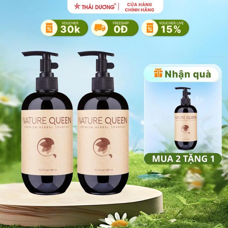 Live - Mua 2 tặng 1 02 Dầu gội dược liệu cao cấp Nature Queen Chai 480ml tặng 01 Dầu gội dược liệu cao cấp Nature Queen 480ml - Sao Thái Dương