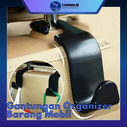 Gantungan Organizer Barang Mobil Car Headrest Hook Hanger Plastik 1PCS - A219C - Black 0