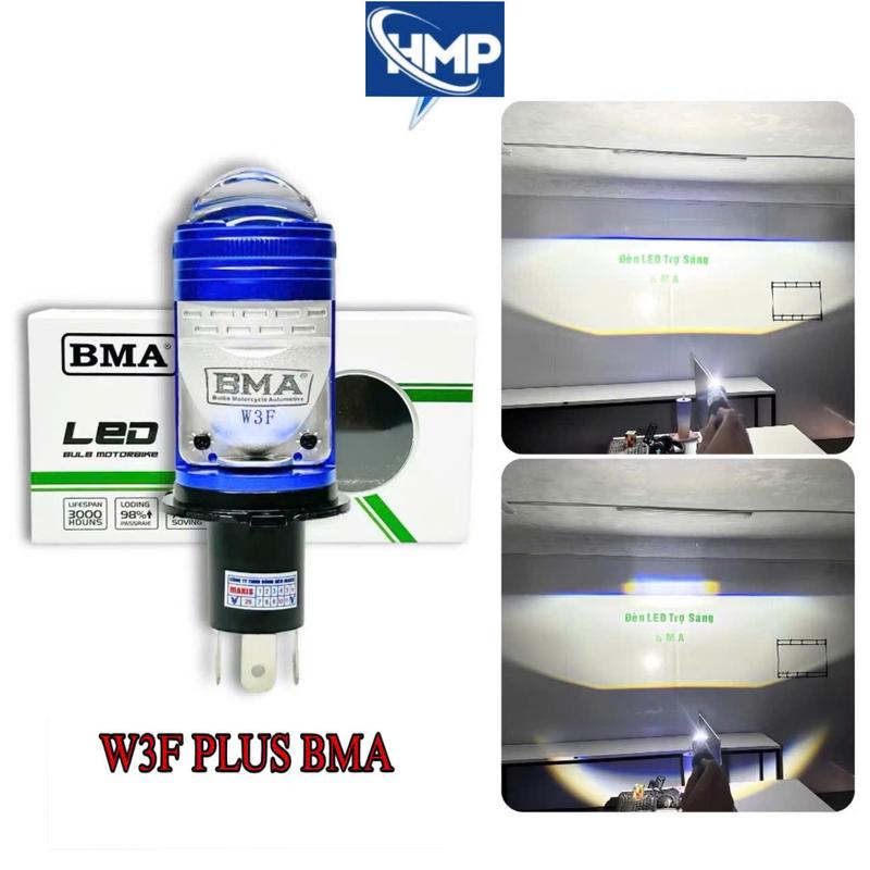 Mua Đèn Tặng Bóng Hậu AuDi Đèn Pha Bi Cầu W3F Plus 55W Chính Hãng BMA - 12-24V DC Chip OSRAM Xịn - BH 12 Tháng Ô Tô Xe Máy