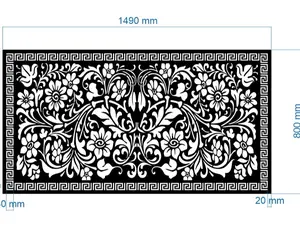 Laser Cutting Plat 1,2 MM Custom Ukuran 1490 mm x 800 mm Motif Bunga Elegan untuk Dekorasi